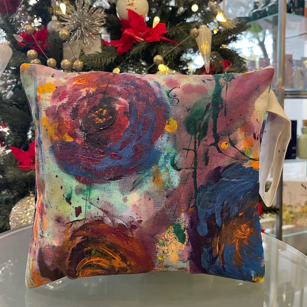 Clutch Canvas Hand Painted, Handmade